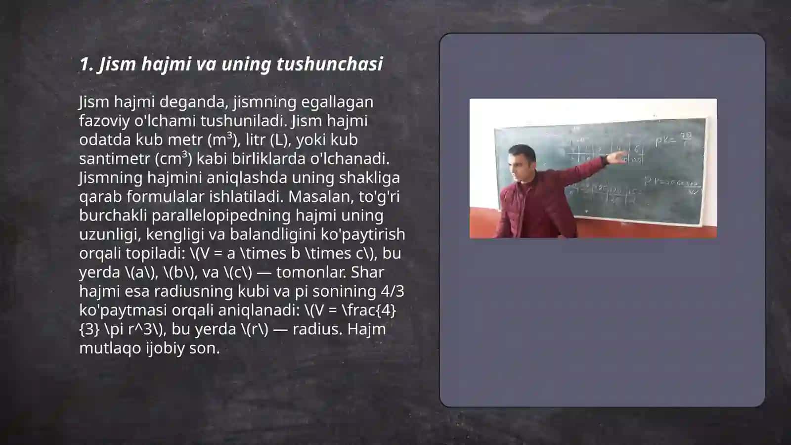 Jismning hajm va uni õlchash 3