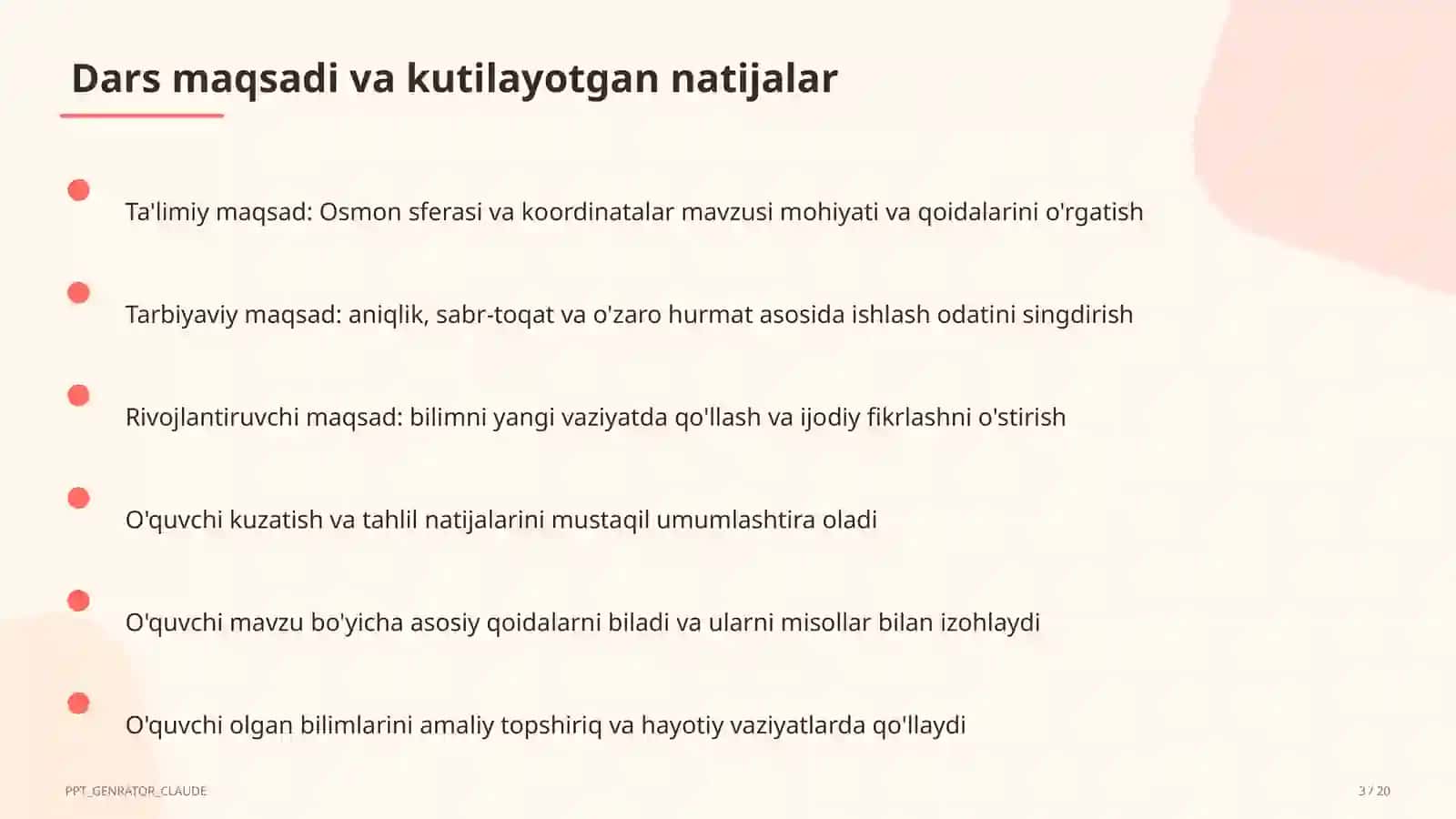 Osmon sferasi va koordinatalar (10-sinf) 3