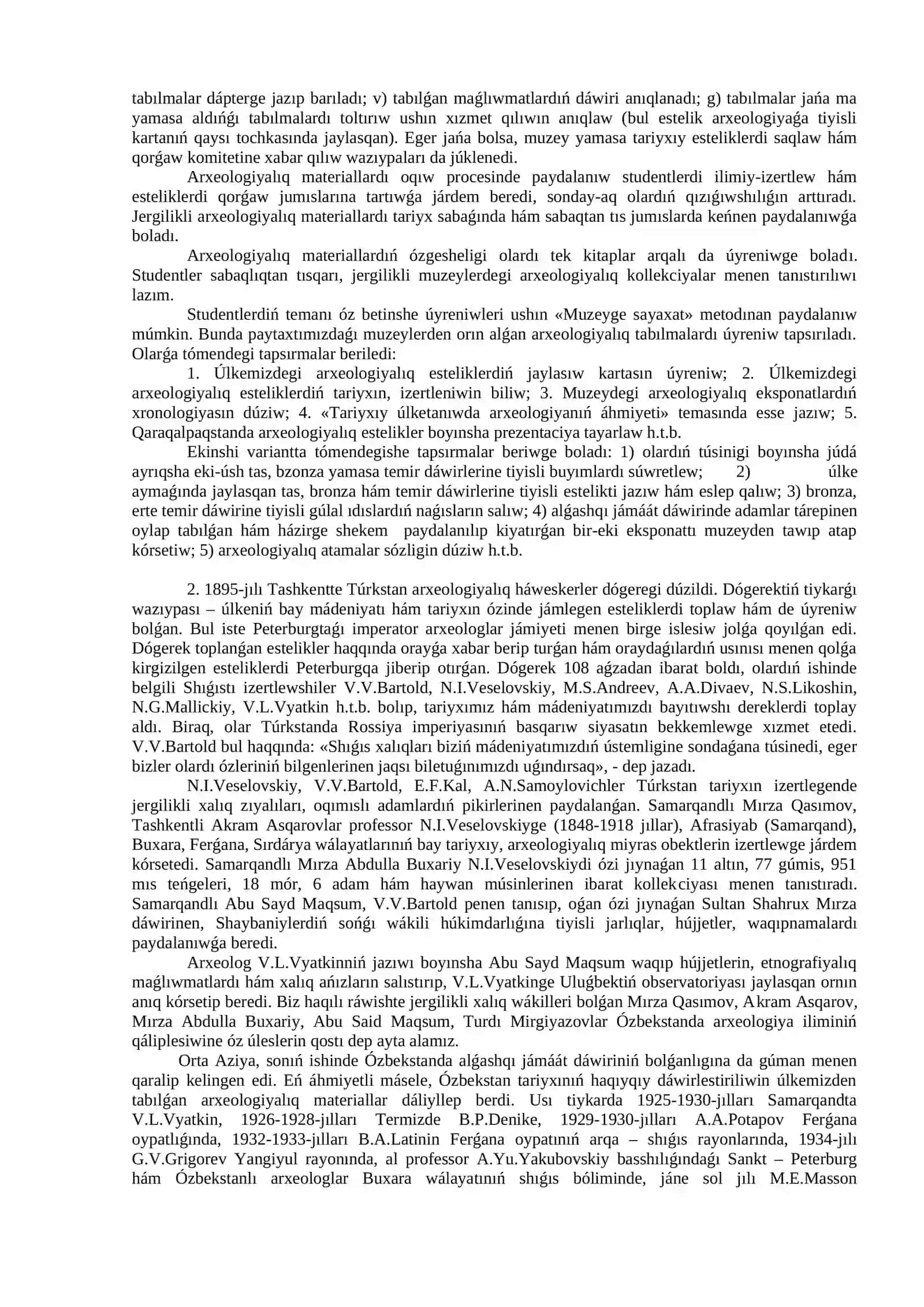 ARXEOLOGIYALIQ HÁM ARXITEKTURALIQ ESTELIKLERDIŃ ÚLKE TARIYXIN ÚYRENIWDEGI ORNI 3