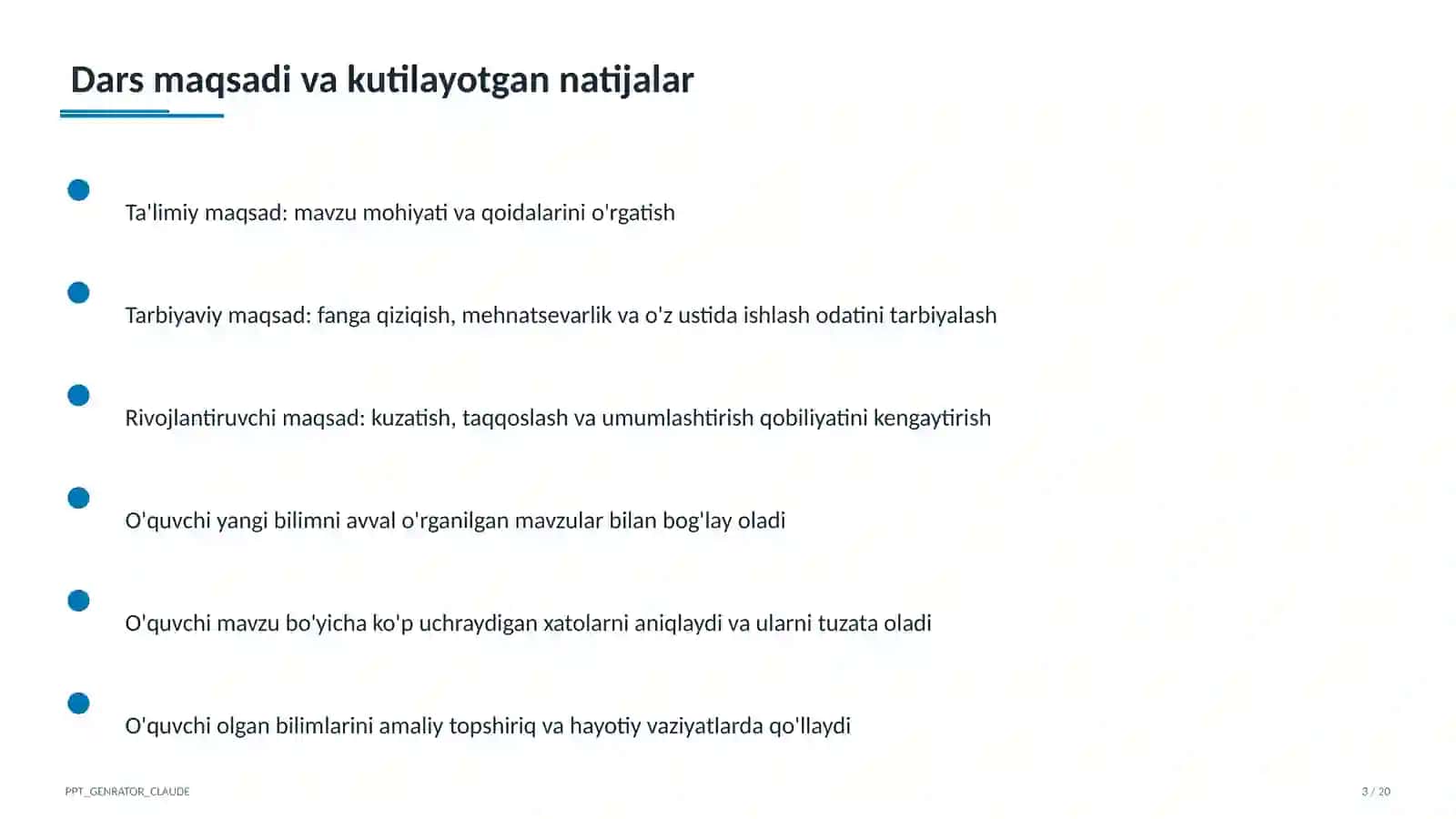 Tasviriy san'at va musiqa (1–7) — ochiq dars uchun 3