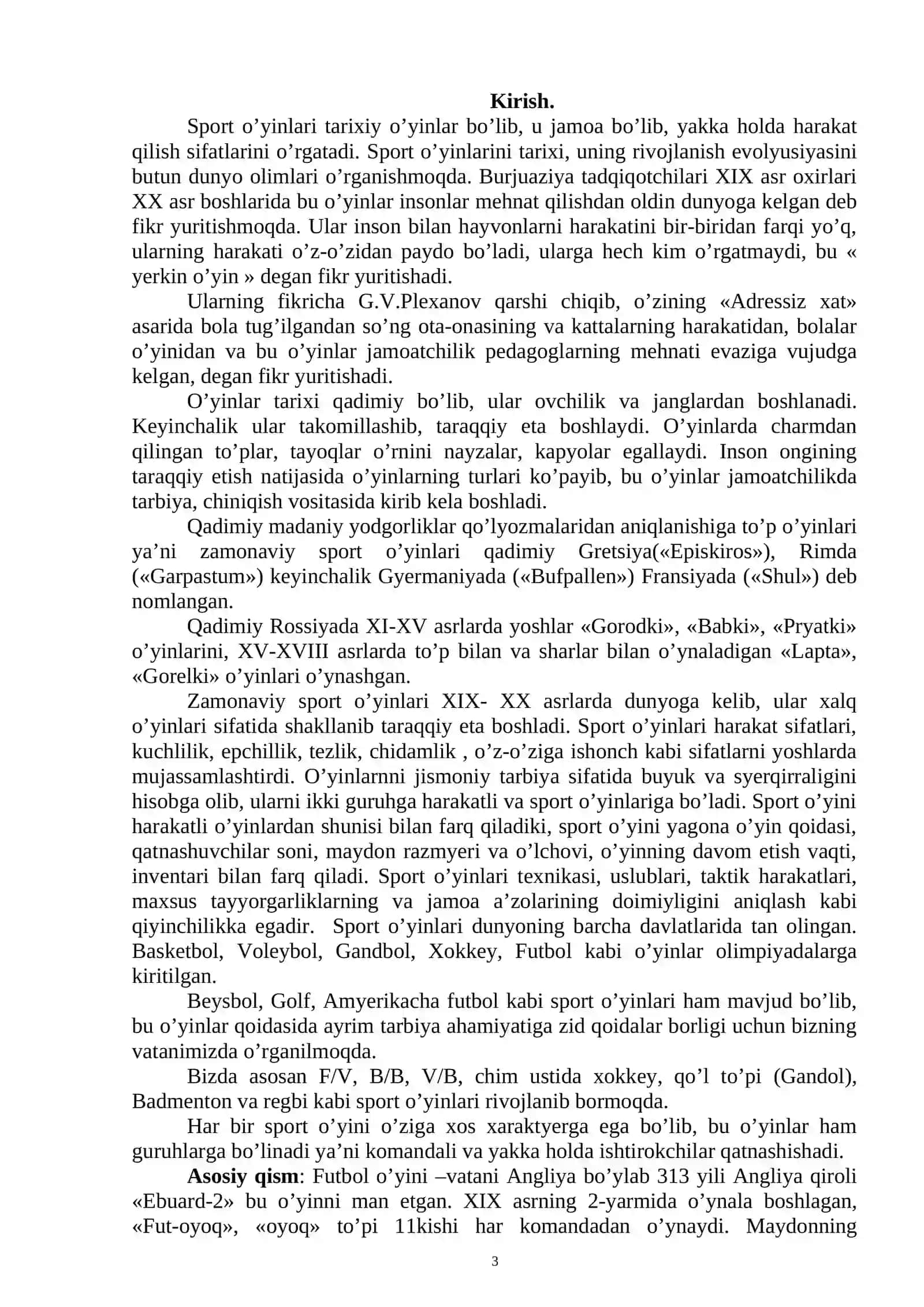 Futbol - sport o’yinlaridan biri.Texnik va taktik tayyorgarlik. Futbol o’yini qoidalari 3