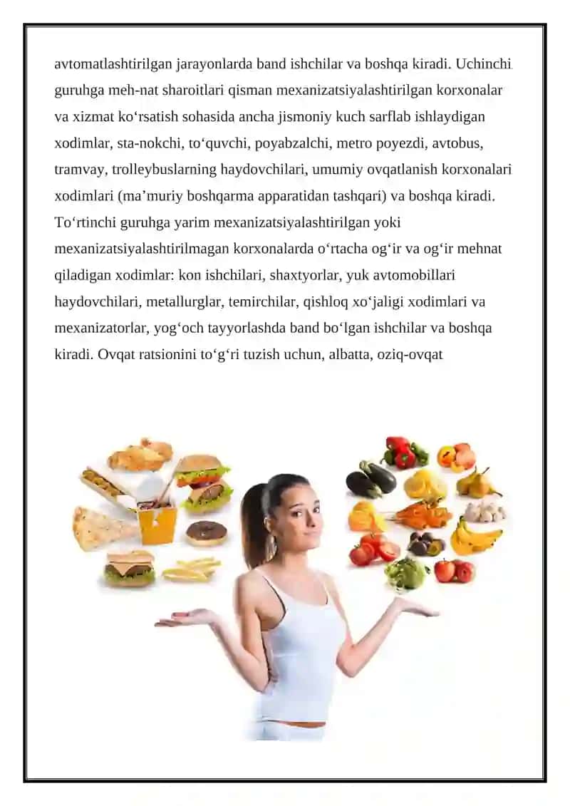 SHAXSIY OVQATLANISH ADEKVATLIGINI O'RGANISH VA BAHOLASH 3