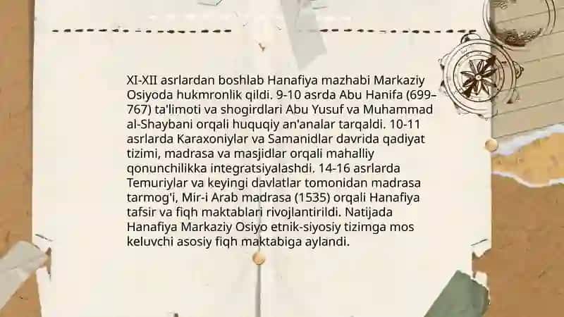 Hanafiya mazhabi tarixi 3