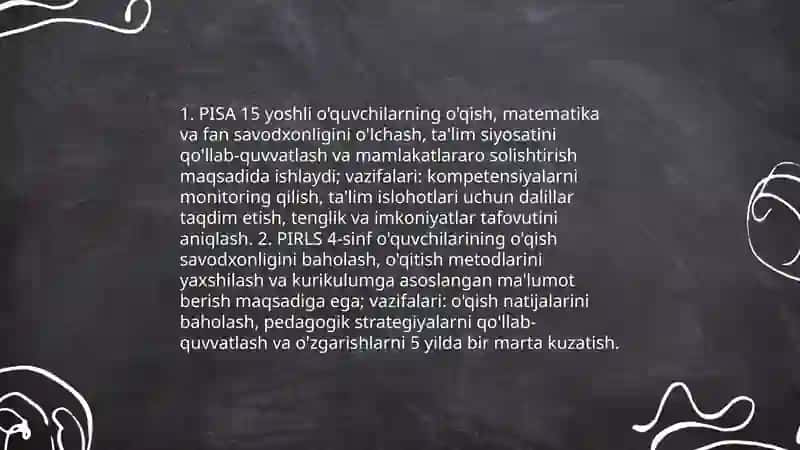 PISA va PIRLS xalqaro monitoring tizimlari 3