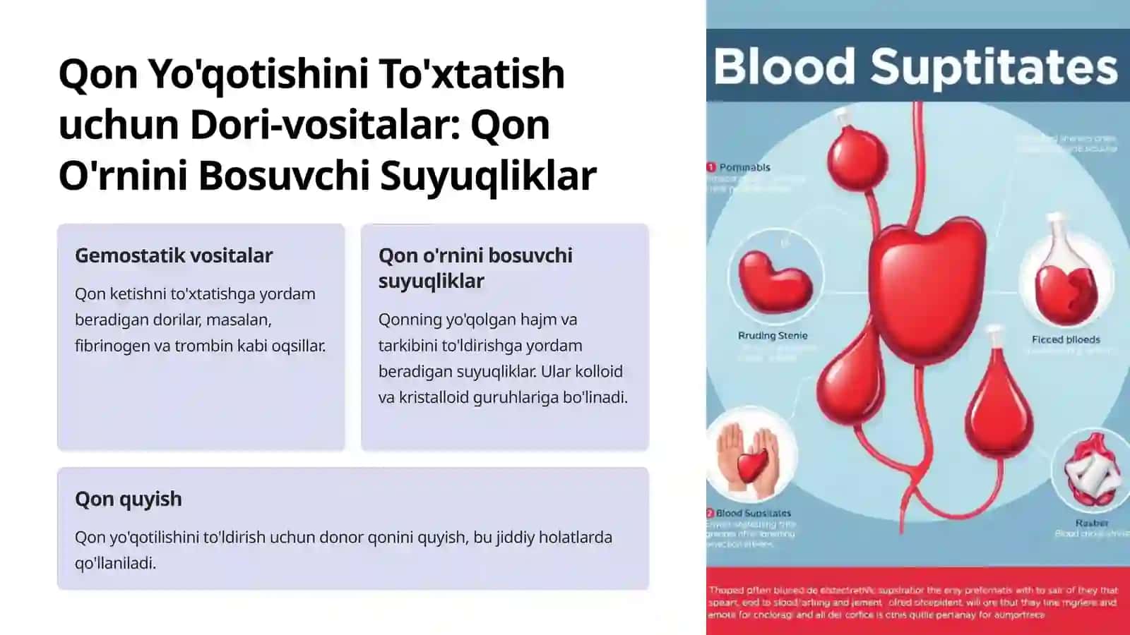 Mahalliy Gemostaz uchun Zamonaviy Dori-vositalar: Qon O'rnini Bosuvchi Suyuqliklar 3