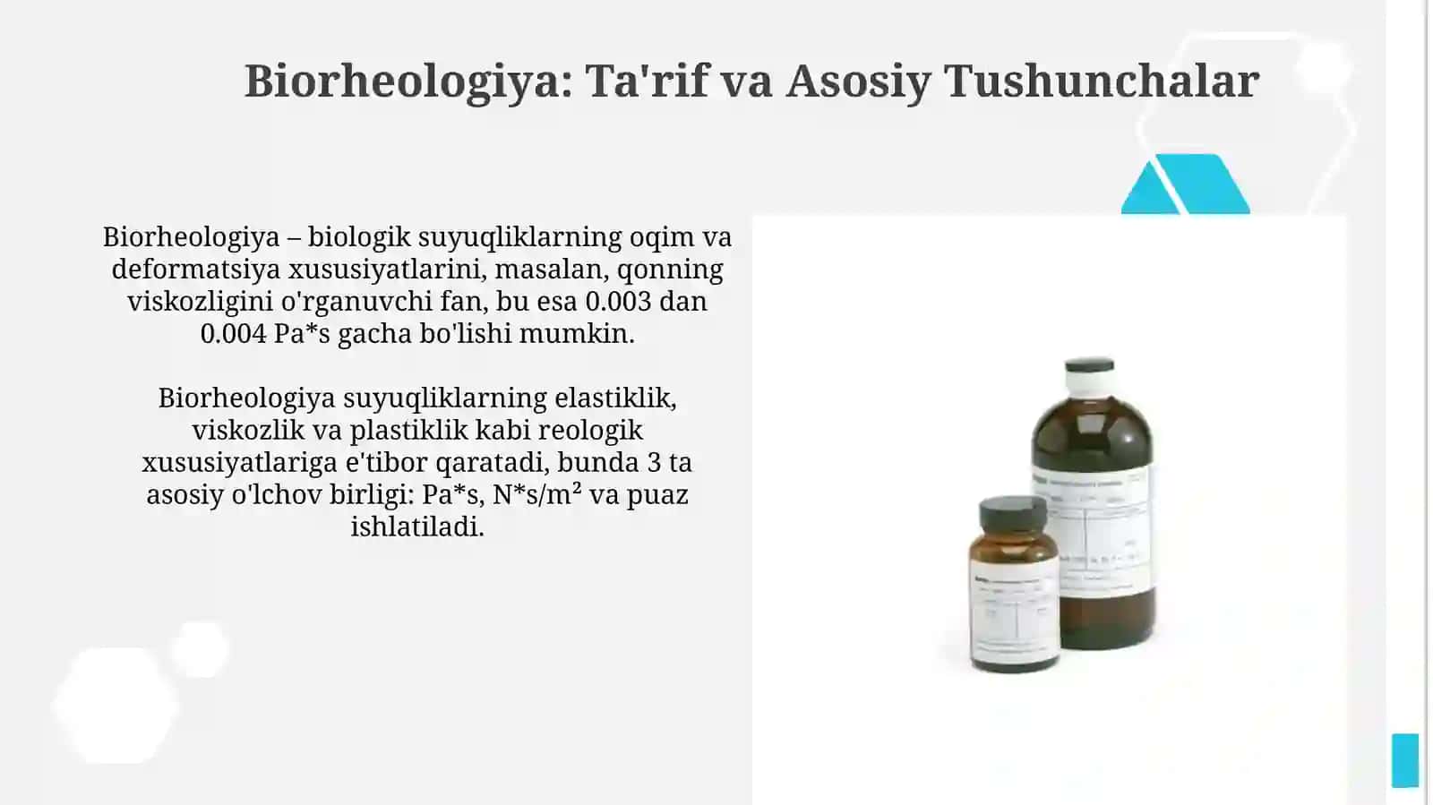 Biorheologiya. Biologik suyuqliklarning qovushqoqligi.Klinikada qovushqoqlikdan foydalanish 3