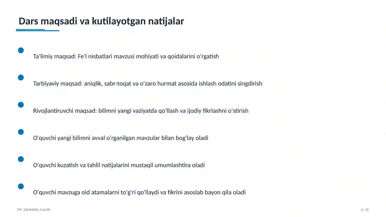 Fe'l nisbatlari (7-sinf) 3