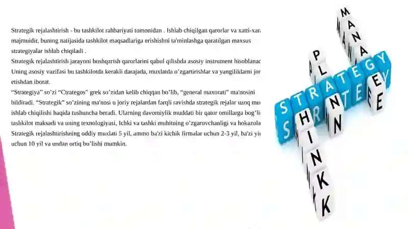 KOMPANIYA  FAOLIYATINI  STRATEGIK REJALASHTIRISHDA  ATROF-MUHITNI  TAHLIL QILISH  ZARURATI 3