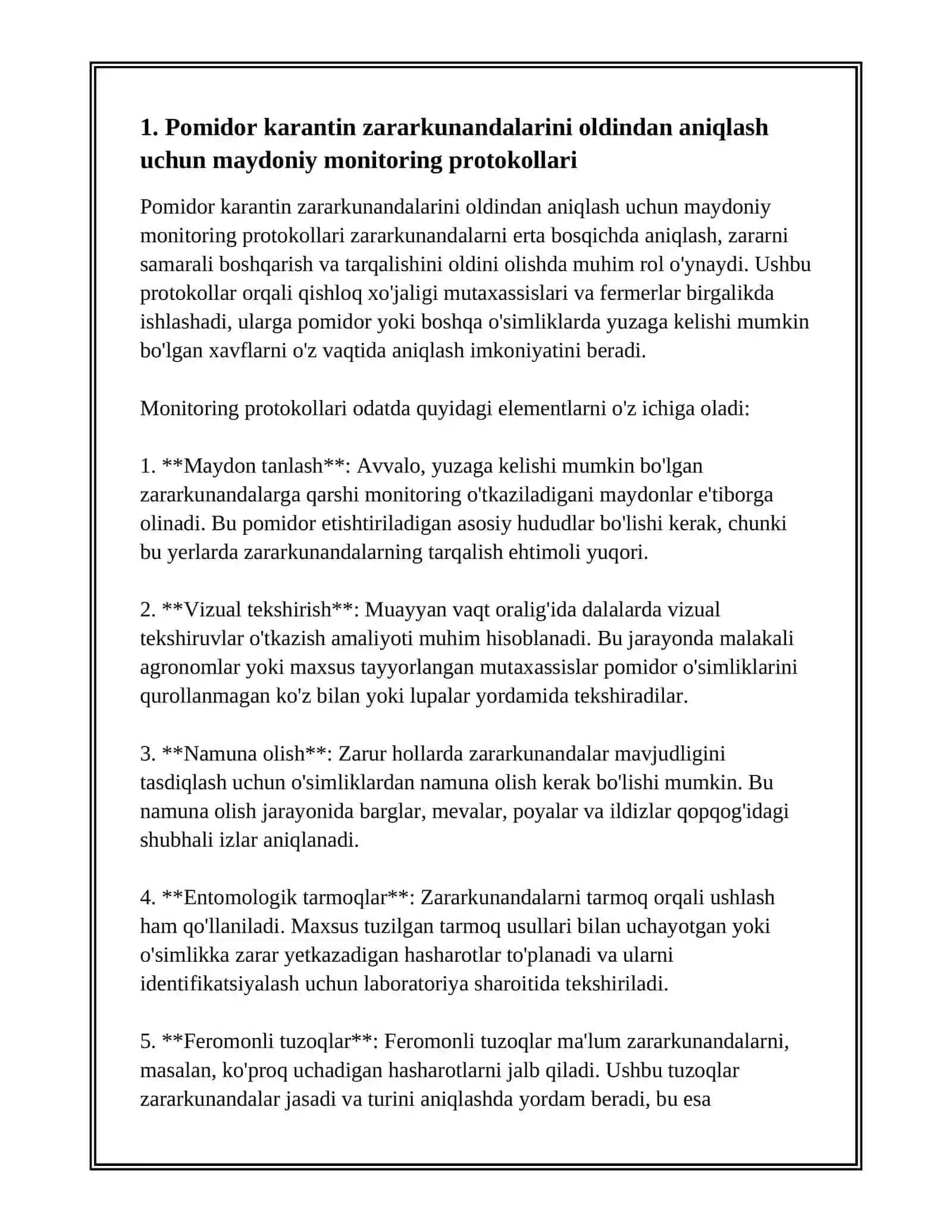 POMIDORNI KARANTIN ZARARKUNANDALARINI OLTINDAN ANIQLASH 3