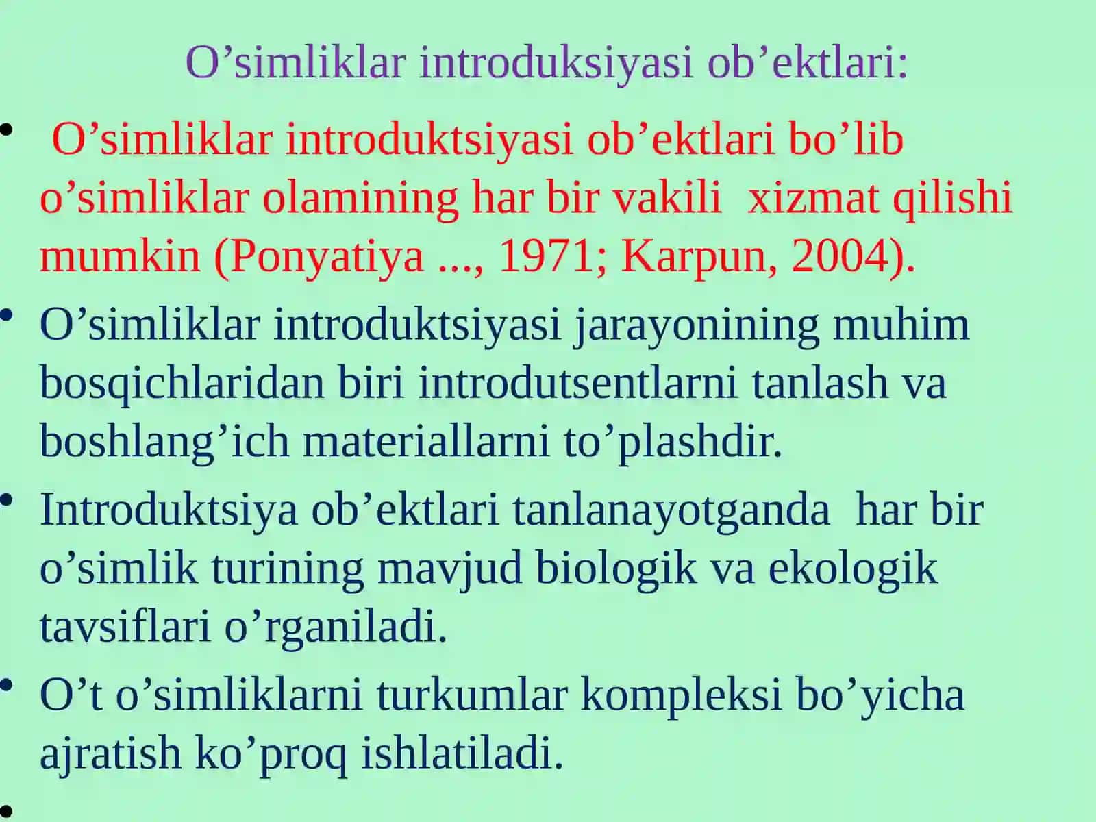 O’simliklar Introduksiyasi 3