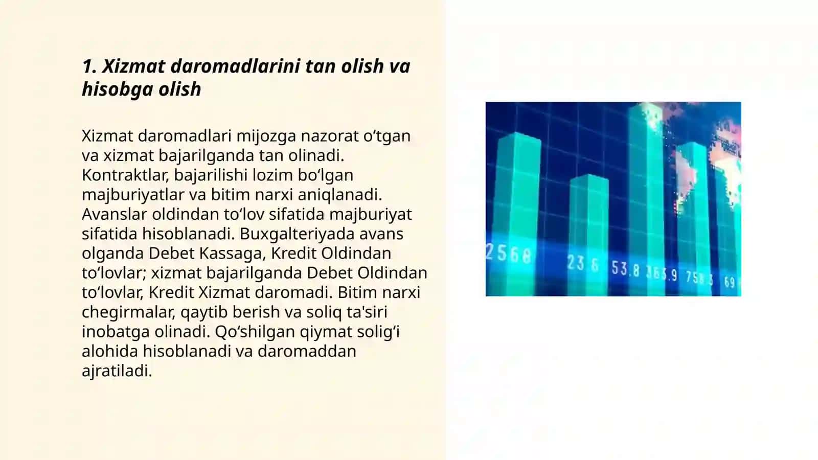 Turli pullik xizmatlarni ko'rsatuvchi sub'yektlar buxgalteriya hisobi 3