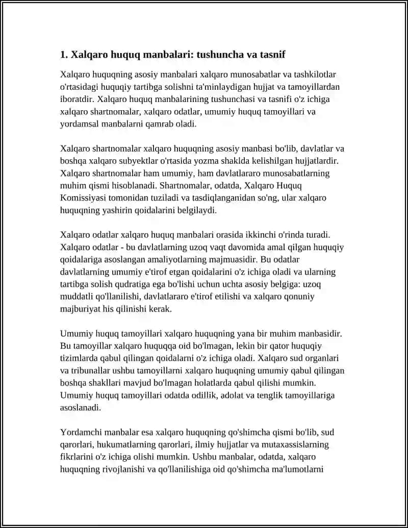 XALQARO HUQUQNING ASOSIY VA YORDAMCHI MANBALARI 3