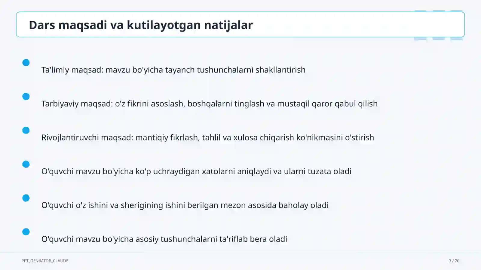 Jismoniy tarbiya (1–11) — takrorlash darsi uchun 3
