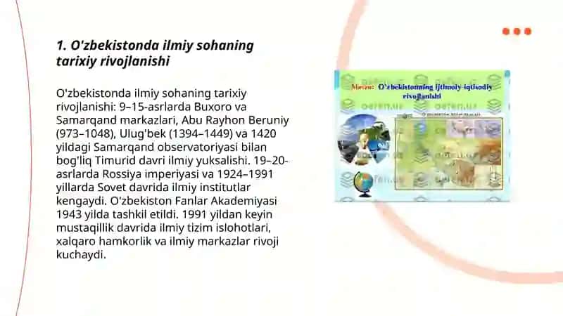 O'zbekistonda ilm-faning rivojlanishi 3