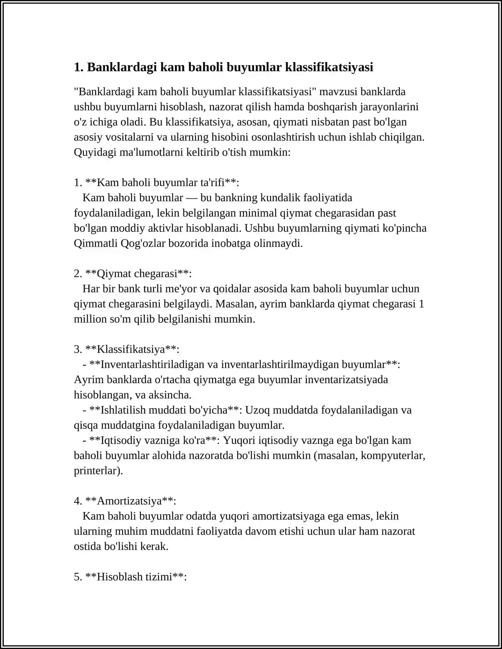 BANKLARDA KAM BAHOLIY VA TEZ ESKRUVCHAN BUYUMLAR ROʻYXATI 3
