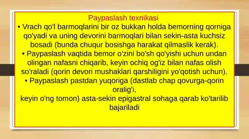 Qorinning yuza va chuqur palpatsiyasi 3