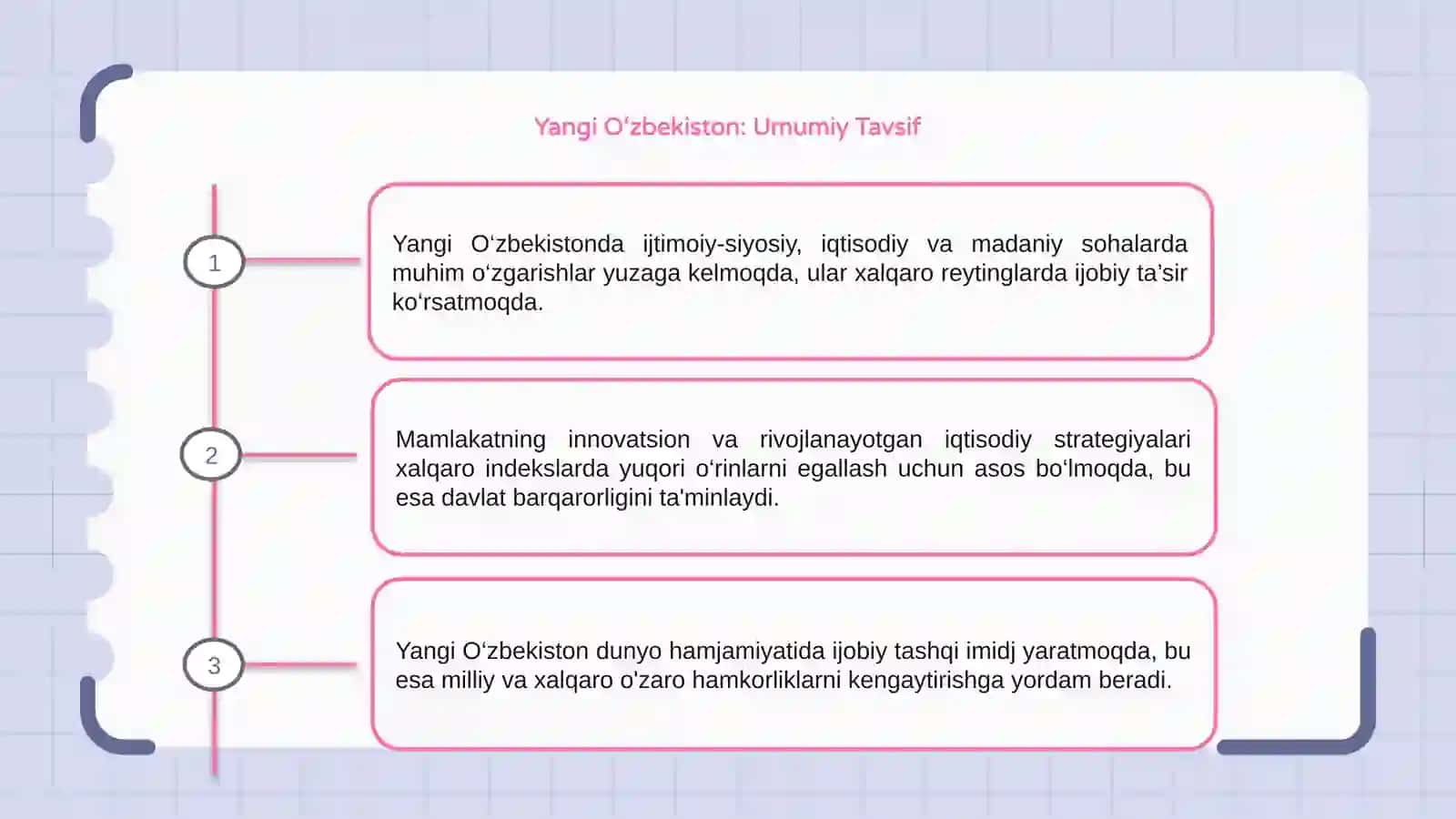 Yangi O‘zbekistonda ijtimoiy-siyosiy, iqtisodiy va madaniy hayotda o‘zgarishlar 3