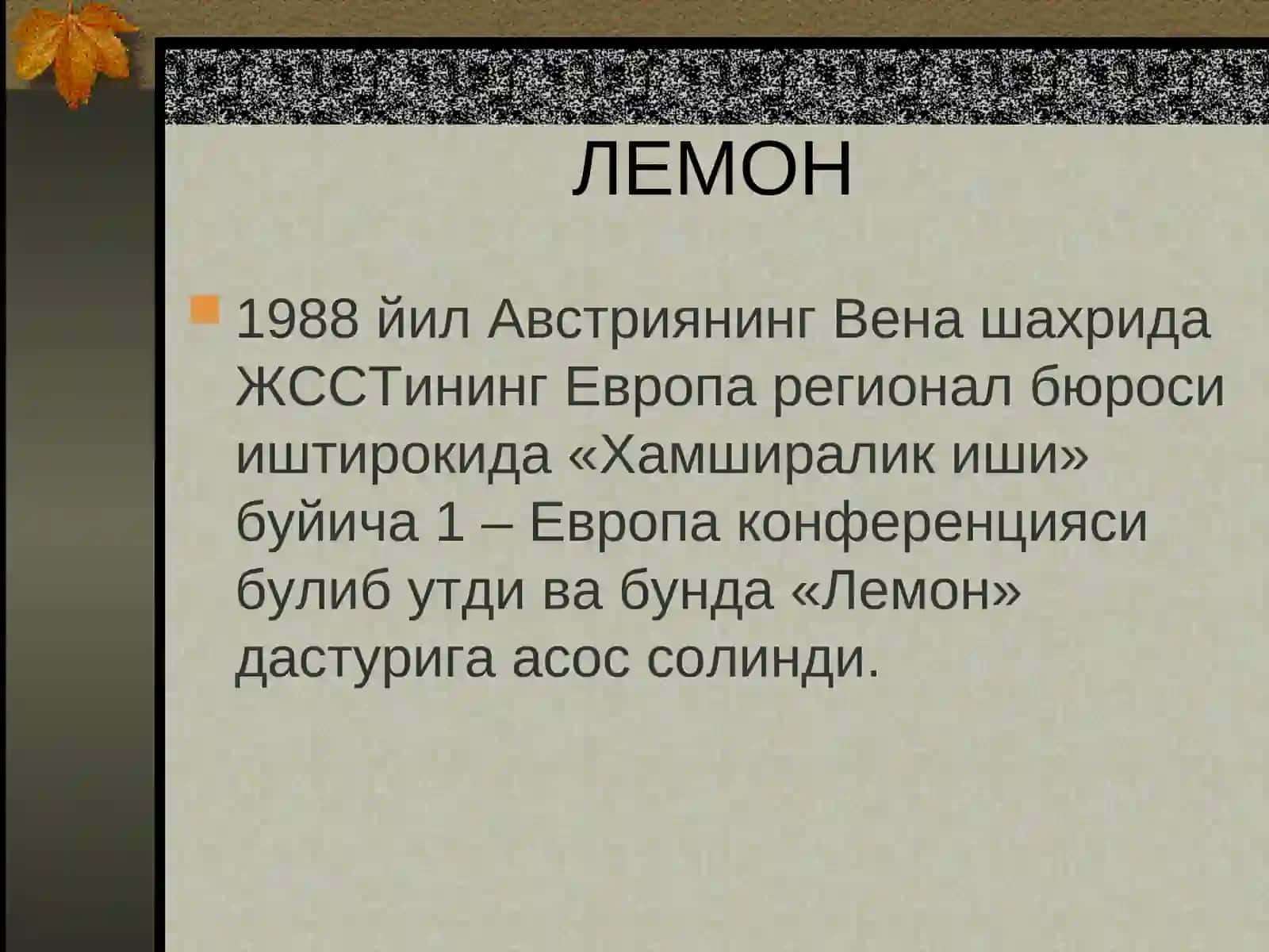 ЛЕМОН ўқув дастури 3