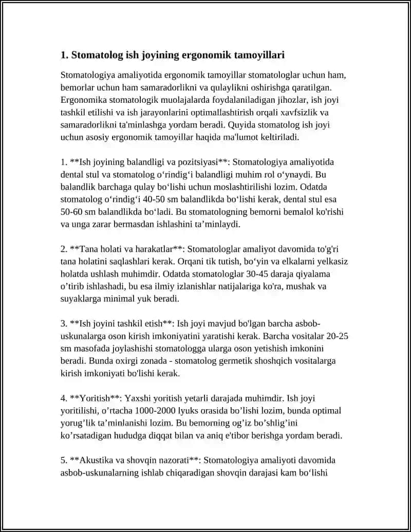 STOMATOLOGIYA BOʻLIMINING TASHKIL ETILISHI 3