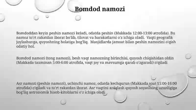 Namoz õqish tartibi 3