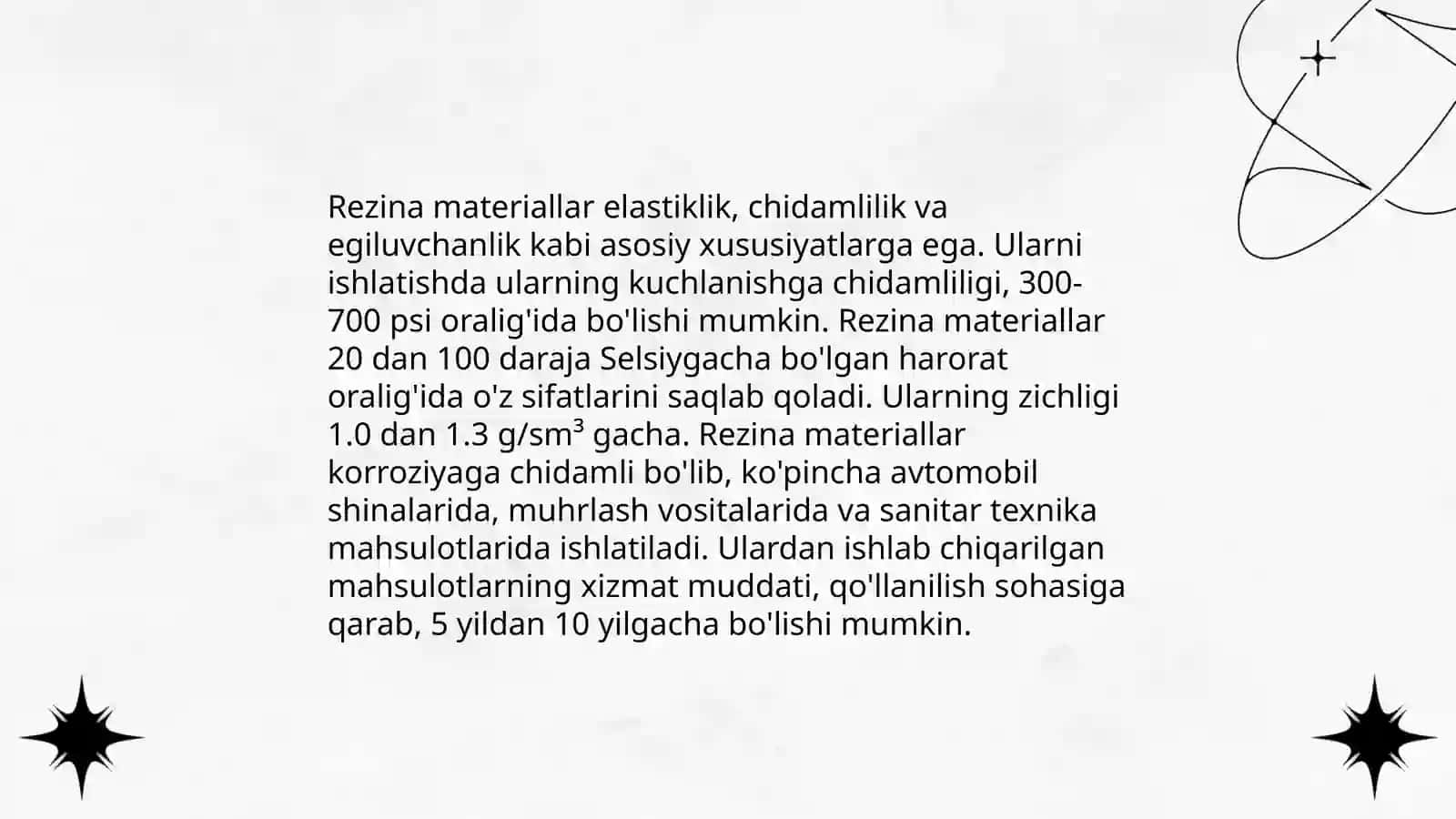 Rezina materiallar, ularning turlari va ishlatilish sohalari 3