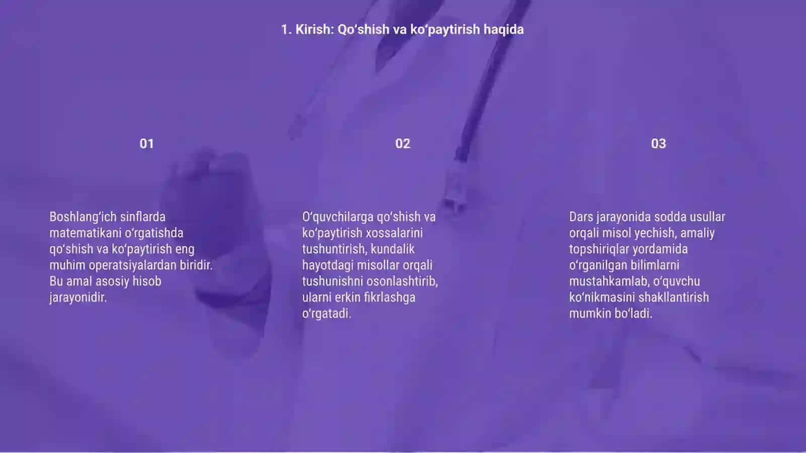 Boshlanĝich sinflarda qóshish va kòpaytirishning xossalaridan foydalanib misollar yechishga òrgatidh metodikasi 3