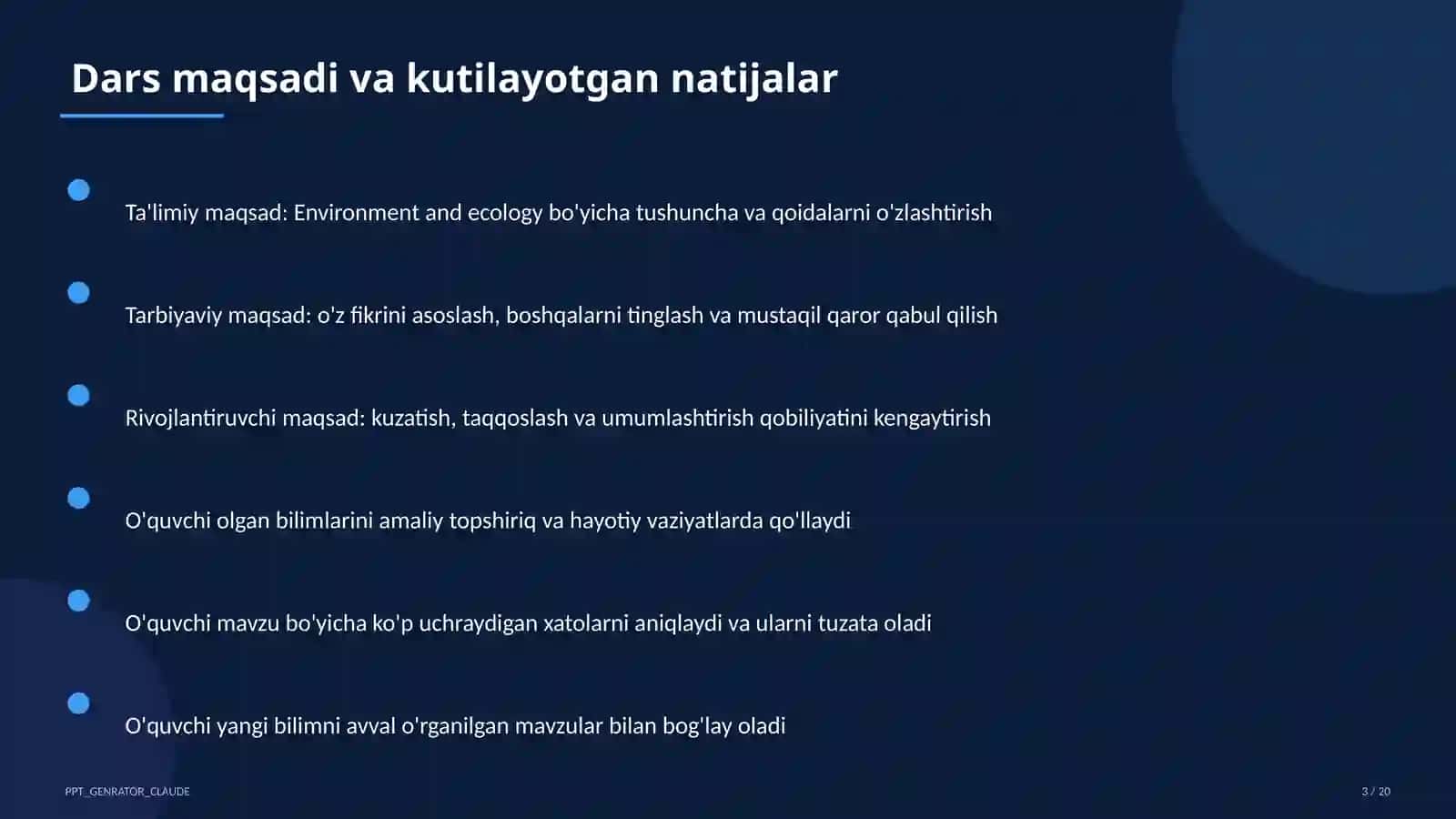 Environment and ecology (9-sinf) 3