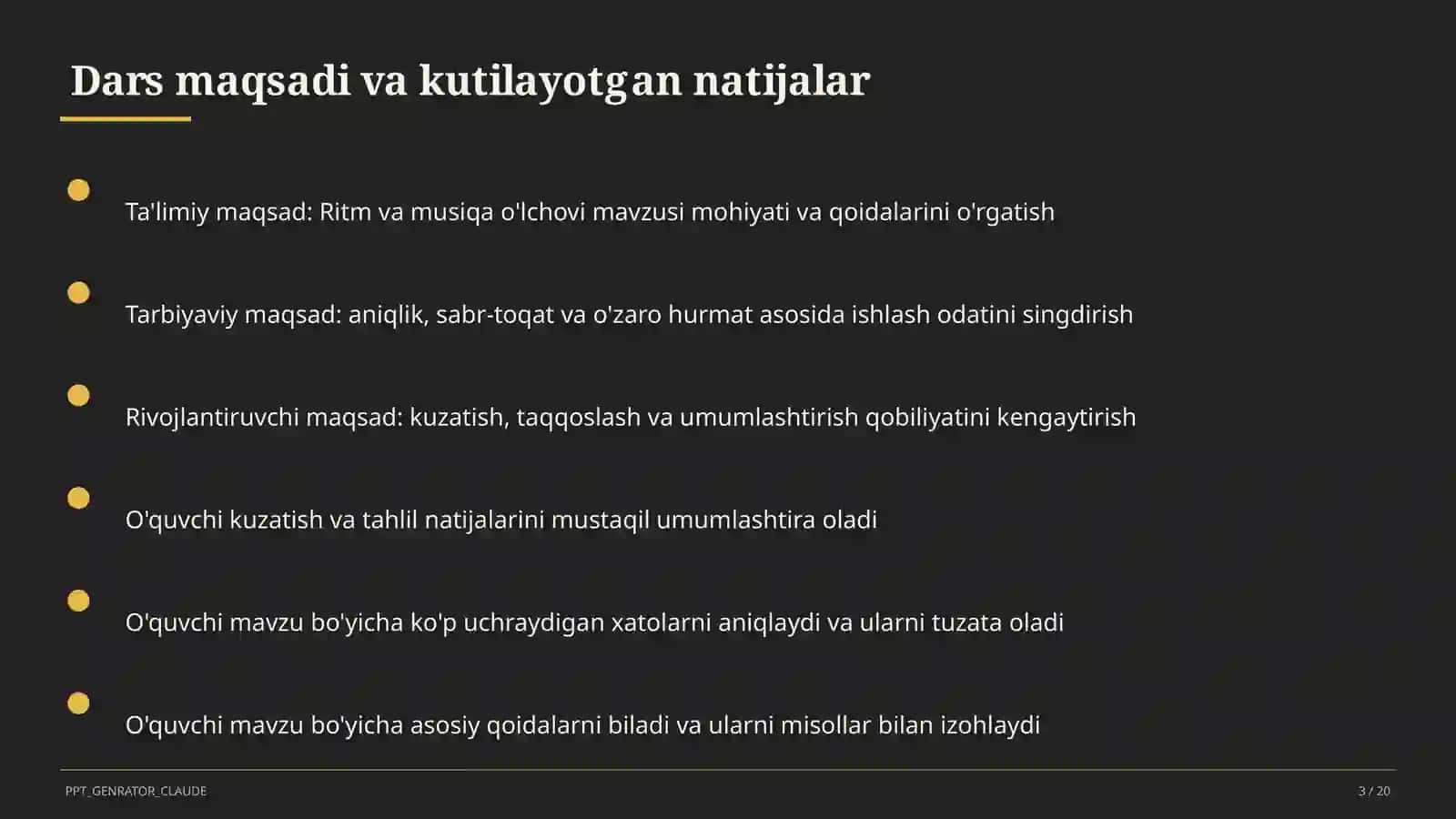 Ritm va musiqa o'lchovi (3-sinf) 3