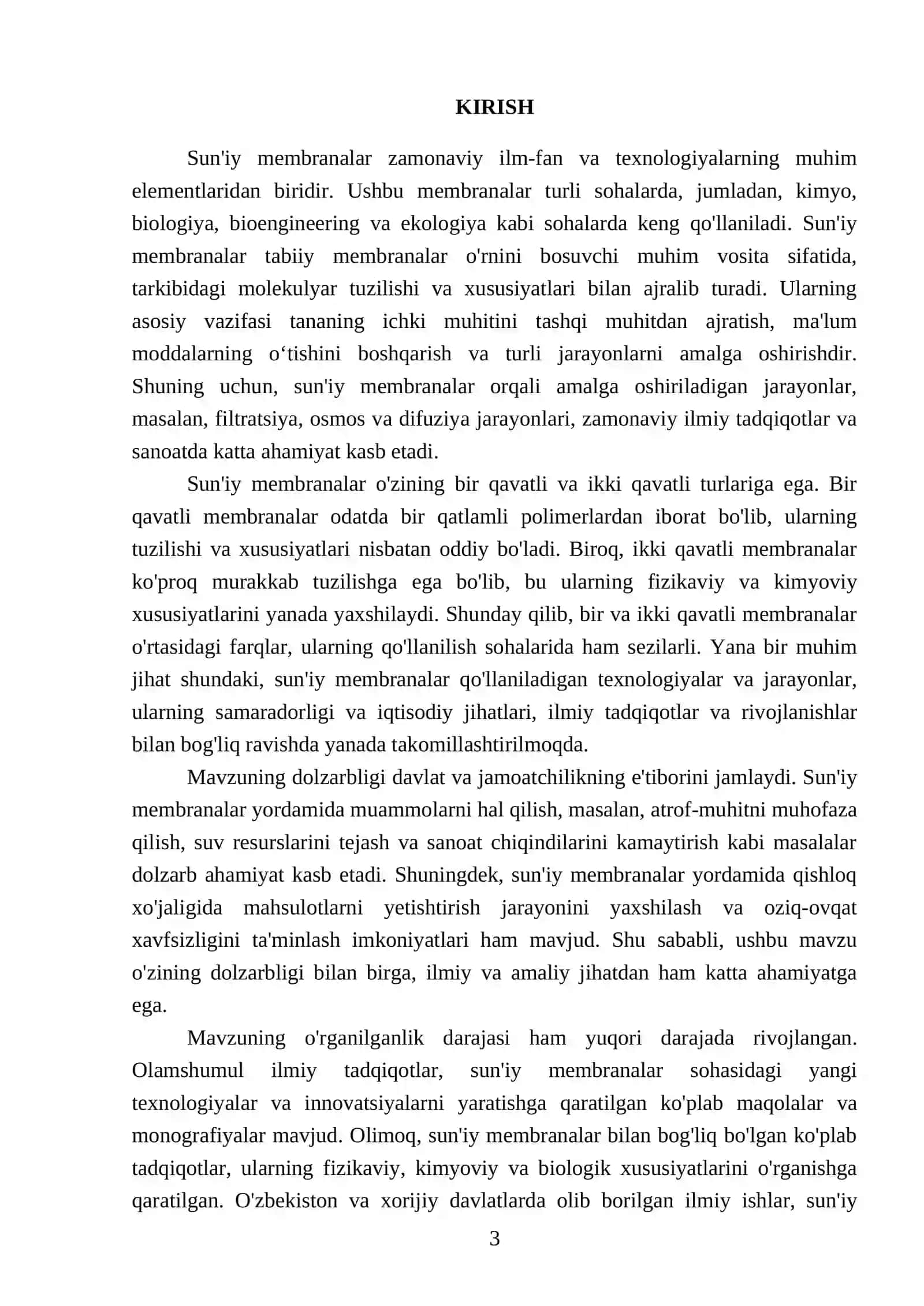 Bir va ikki qavatli sun'iy membranalar 3