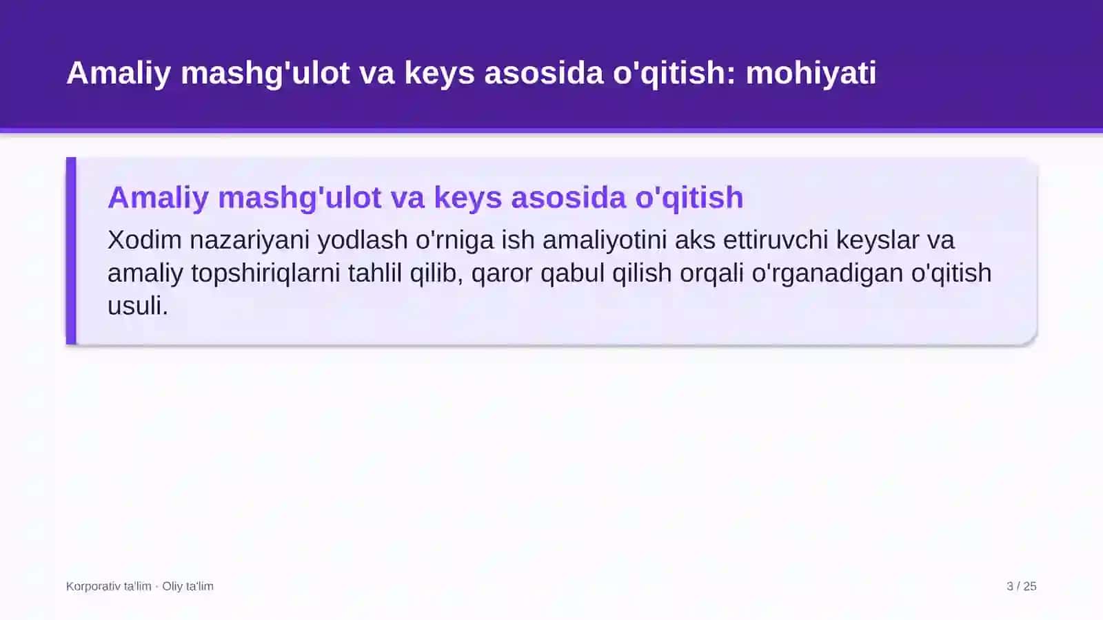 Davlat-xususiy sheriklik loyihalarida amaliy mashg'ulotlar va keyslar asosida o'qitish 3