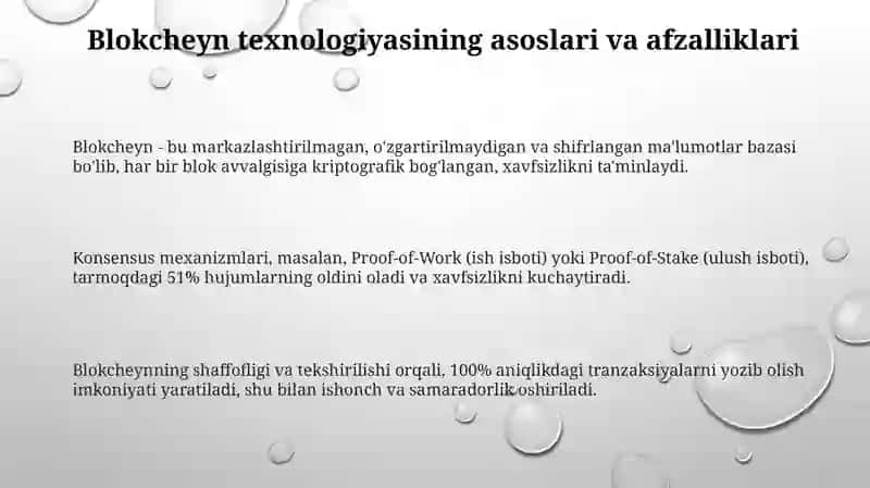 Blokcheyn texnalogiyasidan iqtisodiyotning turli sohalarida foydalanish xususiyatlari 3