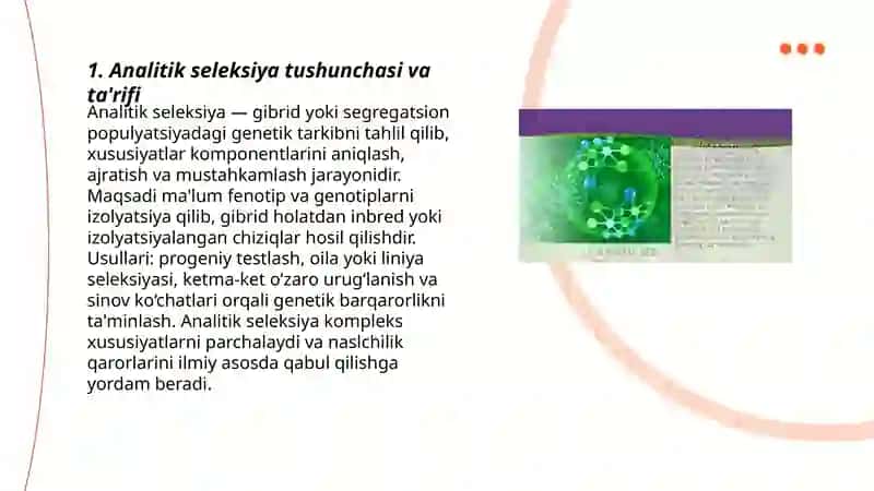 Analitik va sintetik seleksiya haqida tushuncha va ularni bir-biridan farqlari va qo‘llanish tarixi 3