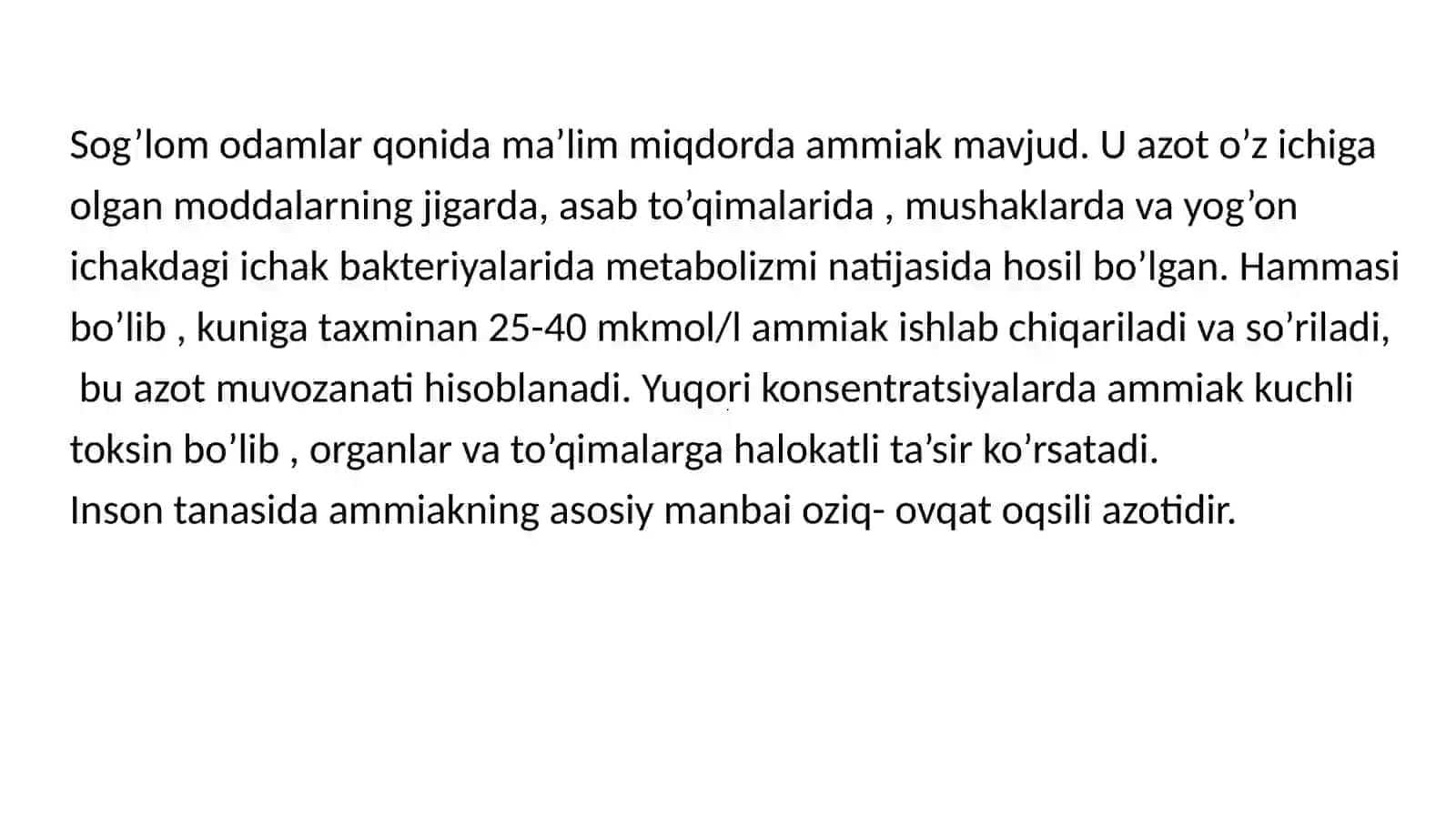 Giperammoneimiyalar turlari,tashxisi qo’yishda klinik ahamiyati 3