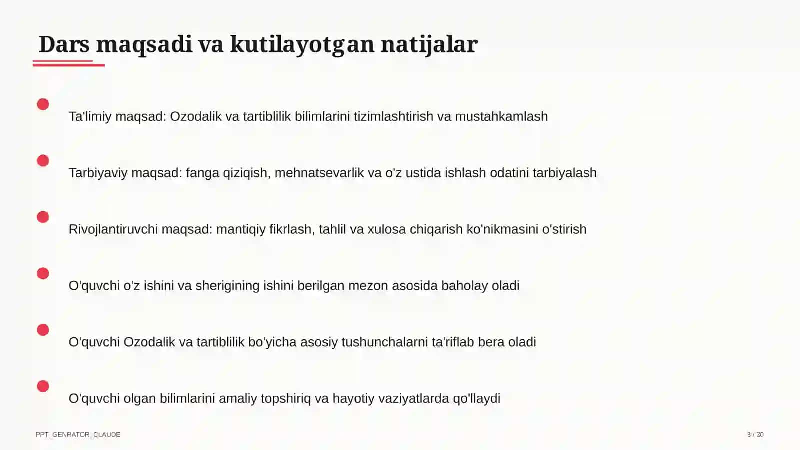 Ozodalik va tartiblilik (1-sinf) 3