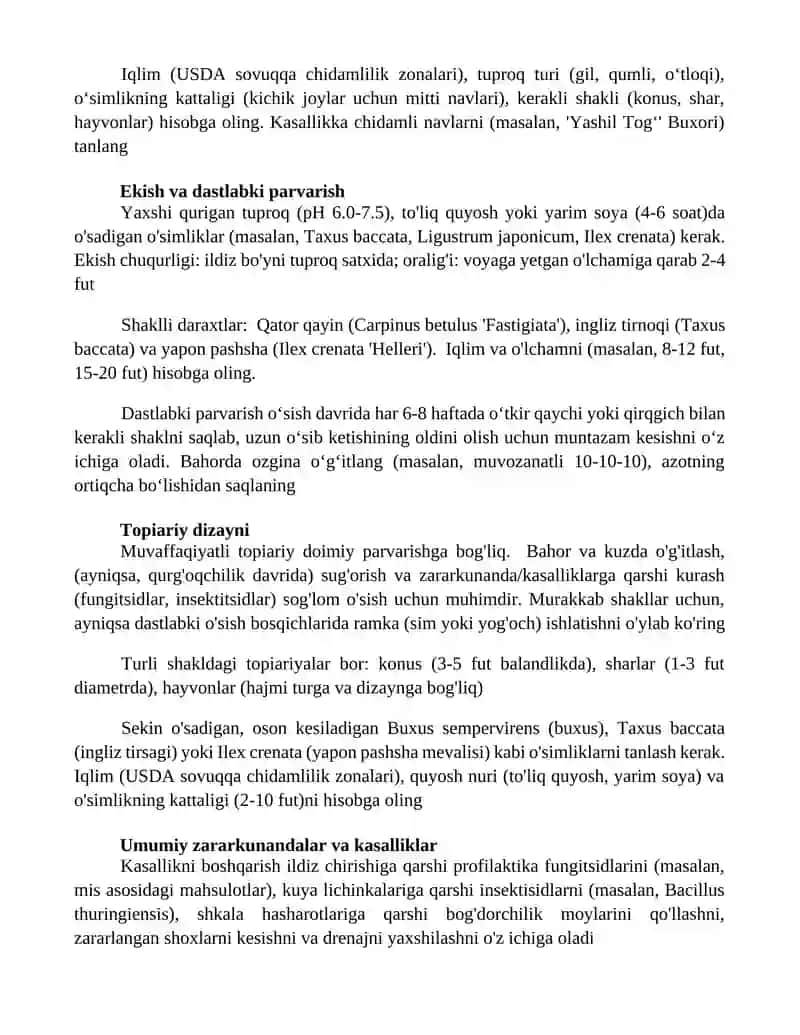 Topiariy yaratish uchun ideal mos keladigan turli bezak daraxt turlari 3