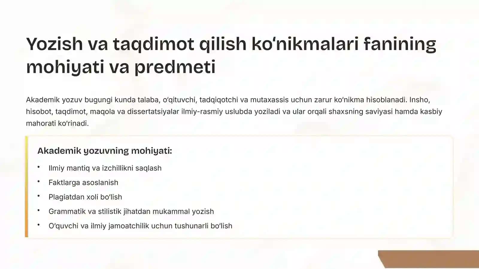 Akademik yozuvning asosiy tushunchalari va tamoyillari 3