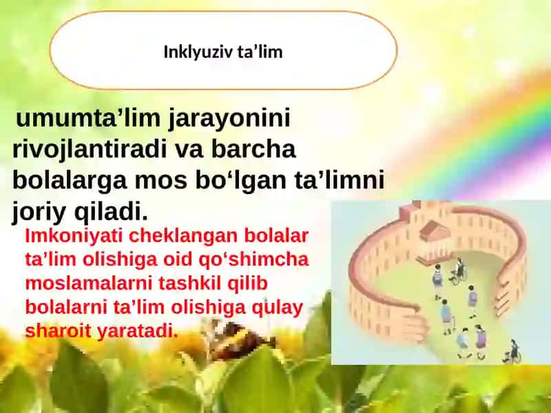 Inklyuziv ta’lim sinflari va boshlang'ich tayanch korreksion sinflar daim koniyati cheklangan bolalarni o’qitish bo’yicha pedagogik jarayonlarni tashkil etish yo’llari 3