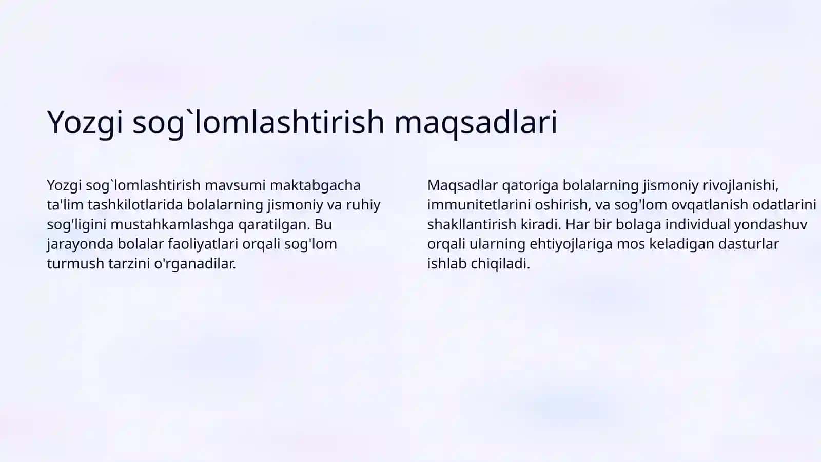 Yozgi sog`lomlashtirish mavsumi 3