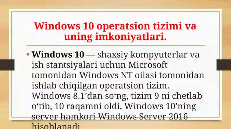 Windows 10 Operatsion Tizimi 3