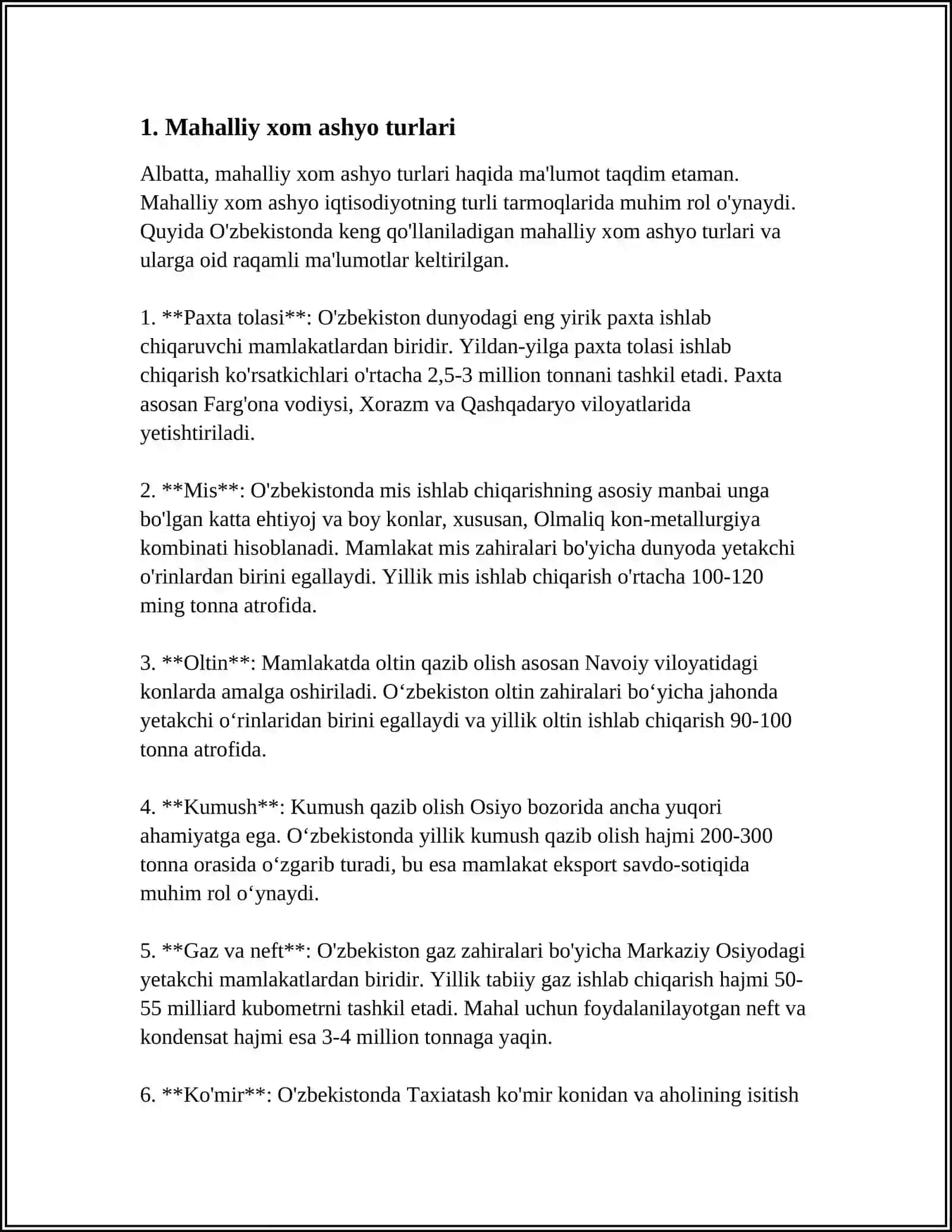 MAHALLIY XOM ASHYOLAR ASOSIDA TAYYORLANADIGAN ISSIQLIK IZOLYATSIYALOVCHI MATERIALLAR 3