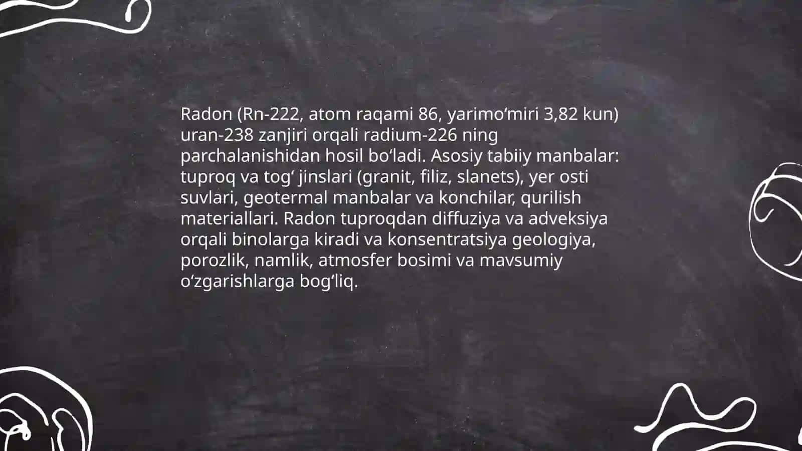 Radon gazining radioaktivligi va ekologik xavfi 3