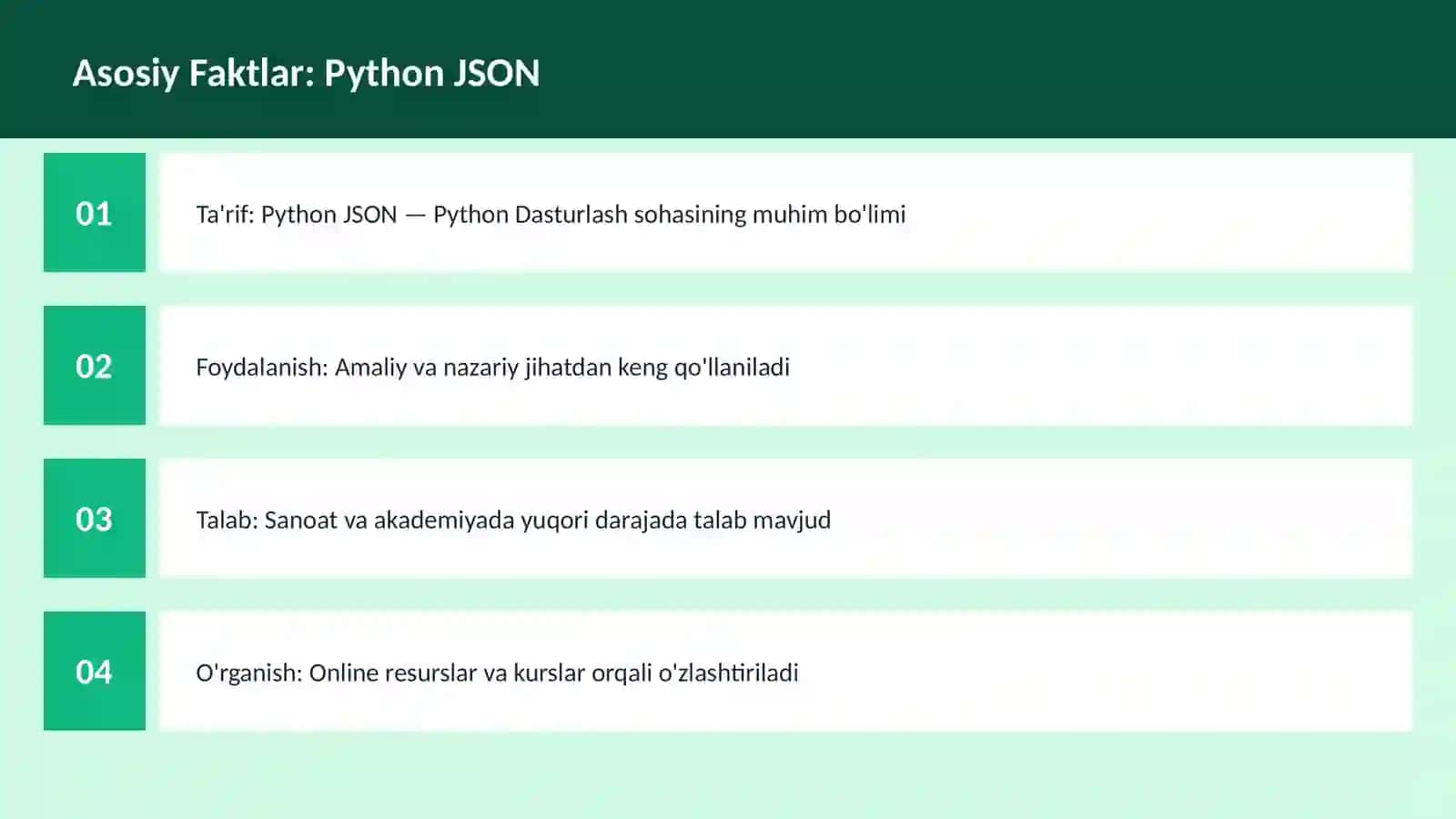 PYTHON DASTURLASH | Python JSON 3