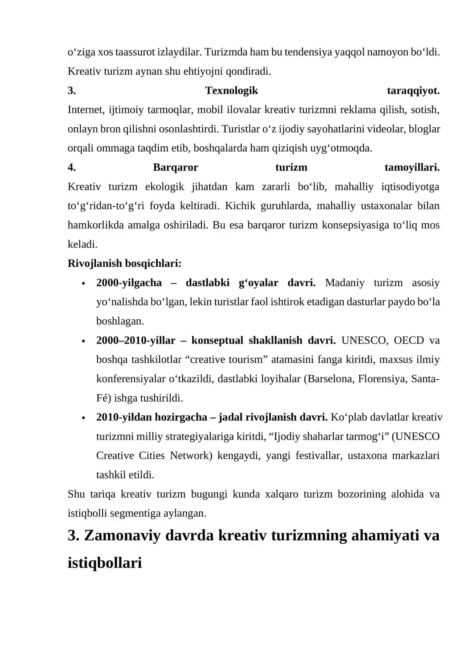 KREATIV TURIZM TUSHUNCHASI VA RIVOJLANISH TARIXI 3
