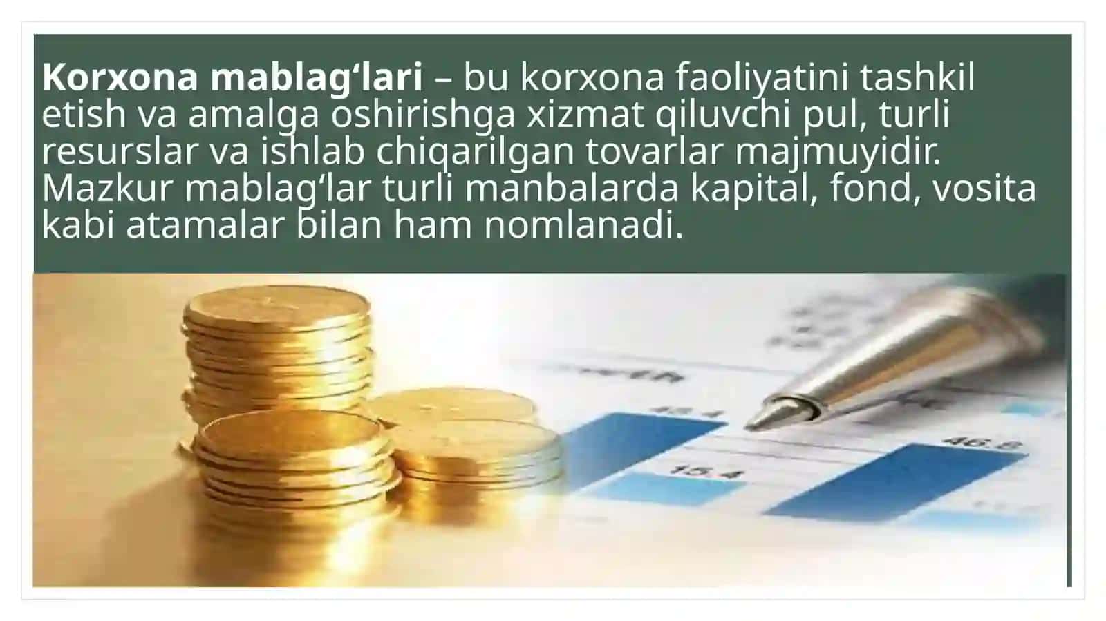 KORXONA MABLAG‘LARI VAULARDAN FOYDALANISH SAMARADORLIGI 3