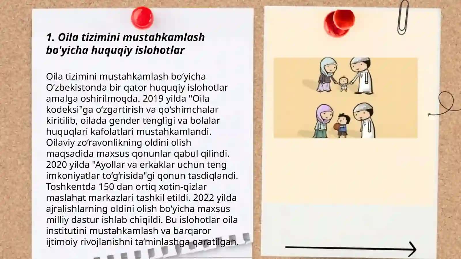 Respublikamizda oilalar farovonligini taʼminlash maqsadida olib borilayotgan islohatlar 3