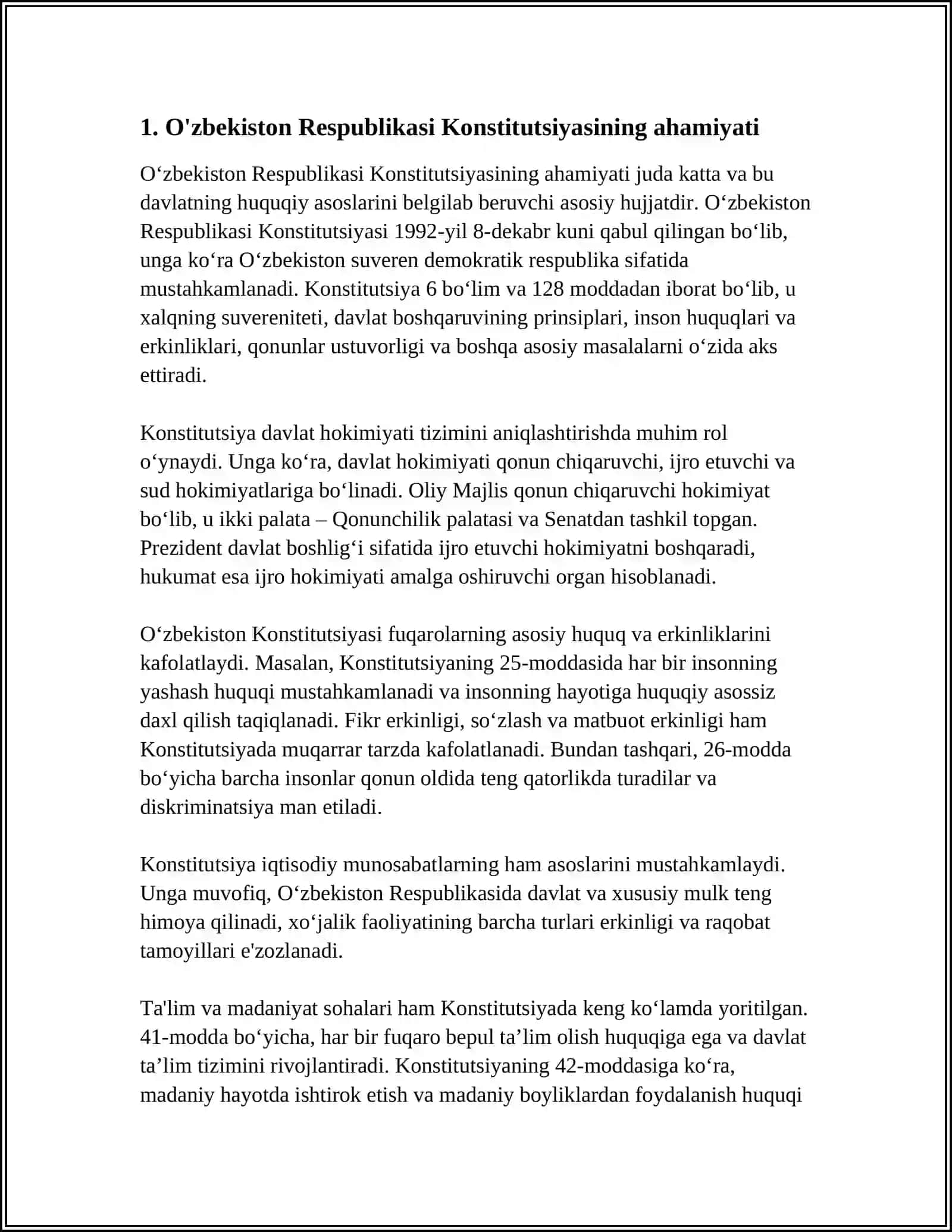 O‘ZBEKISTON RESPUBLIKASINING KONSTITUTSIYASTDA JAMIYAT, DAV LAT VA HUQUQ MASALALARI 3