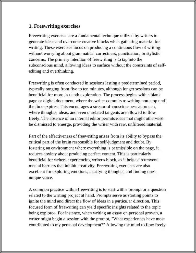 Freewriting Exercises 3
