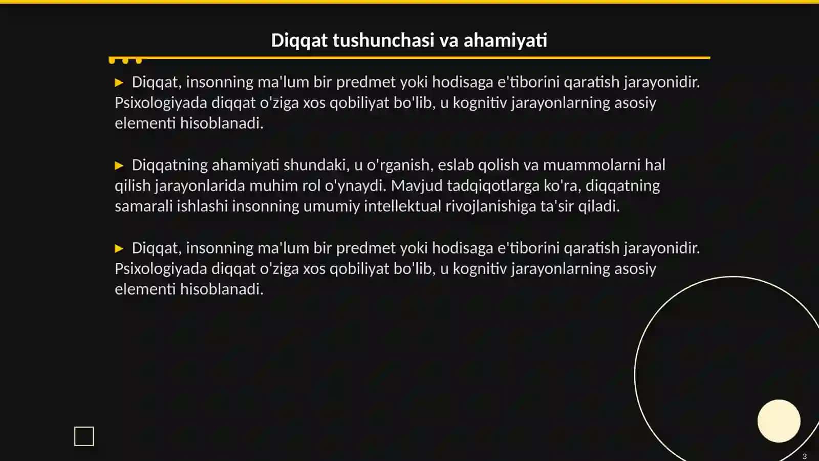 Diqqat turlari va uning xususiyatlari 3