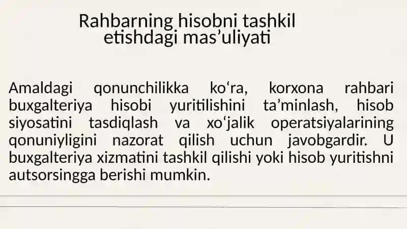 Biznes subektlarida buxgalteriya hisobini tashkil etish 3
