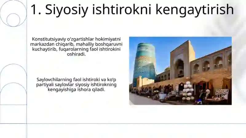 Ozbekistonda demokratik yolida amalga oshirilgan islohotlar 3